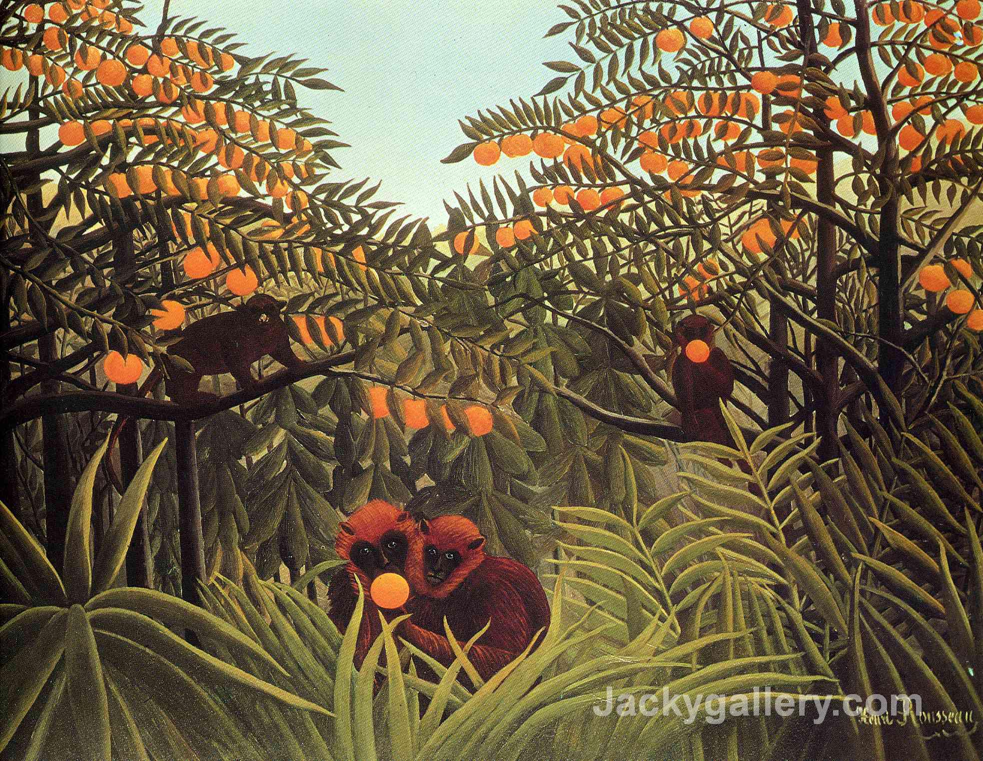 Apes in the Orange Grove by Henri Rousseau paintings reproduction